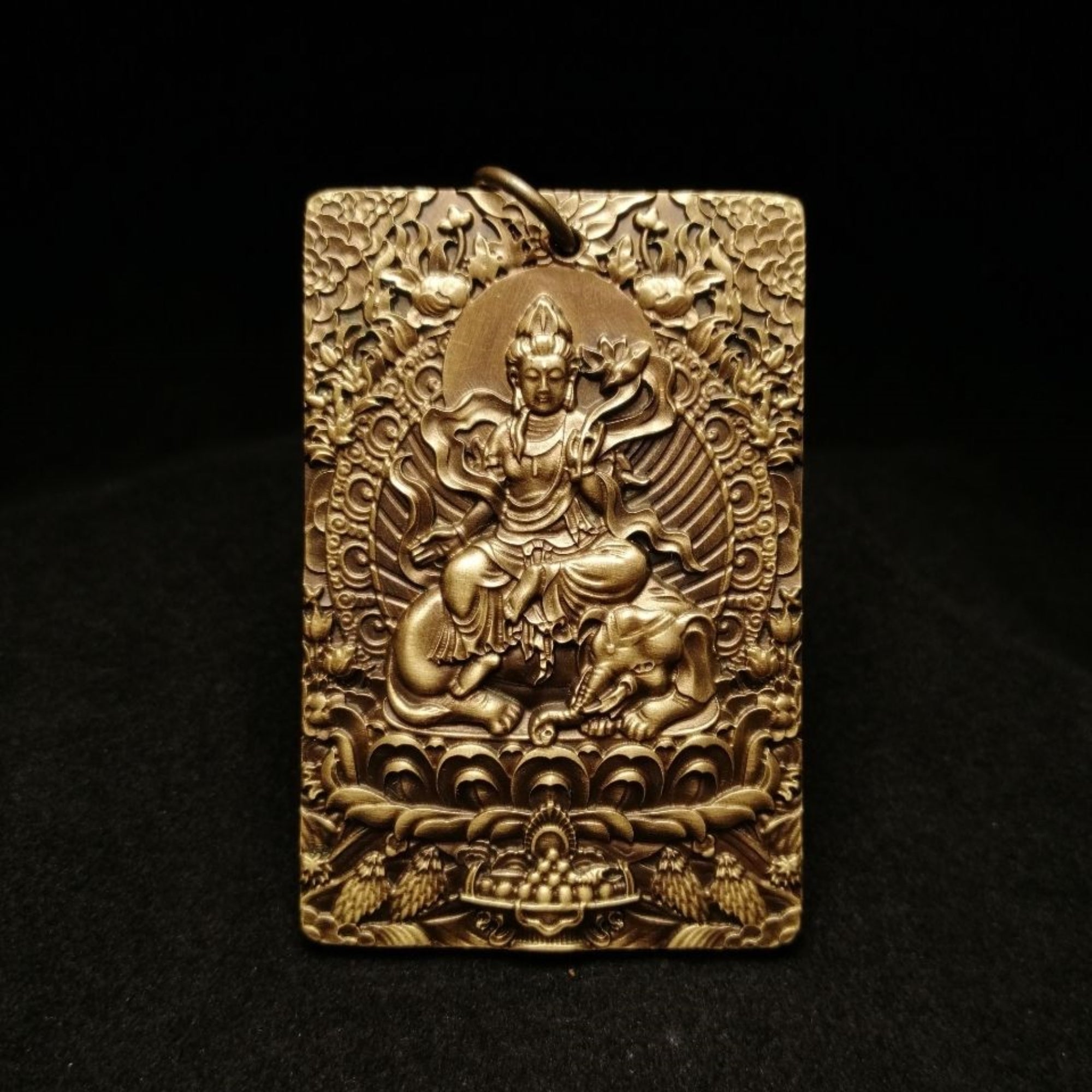 Tibetan Samantabhadra Brass Pendant Necklace