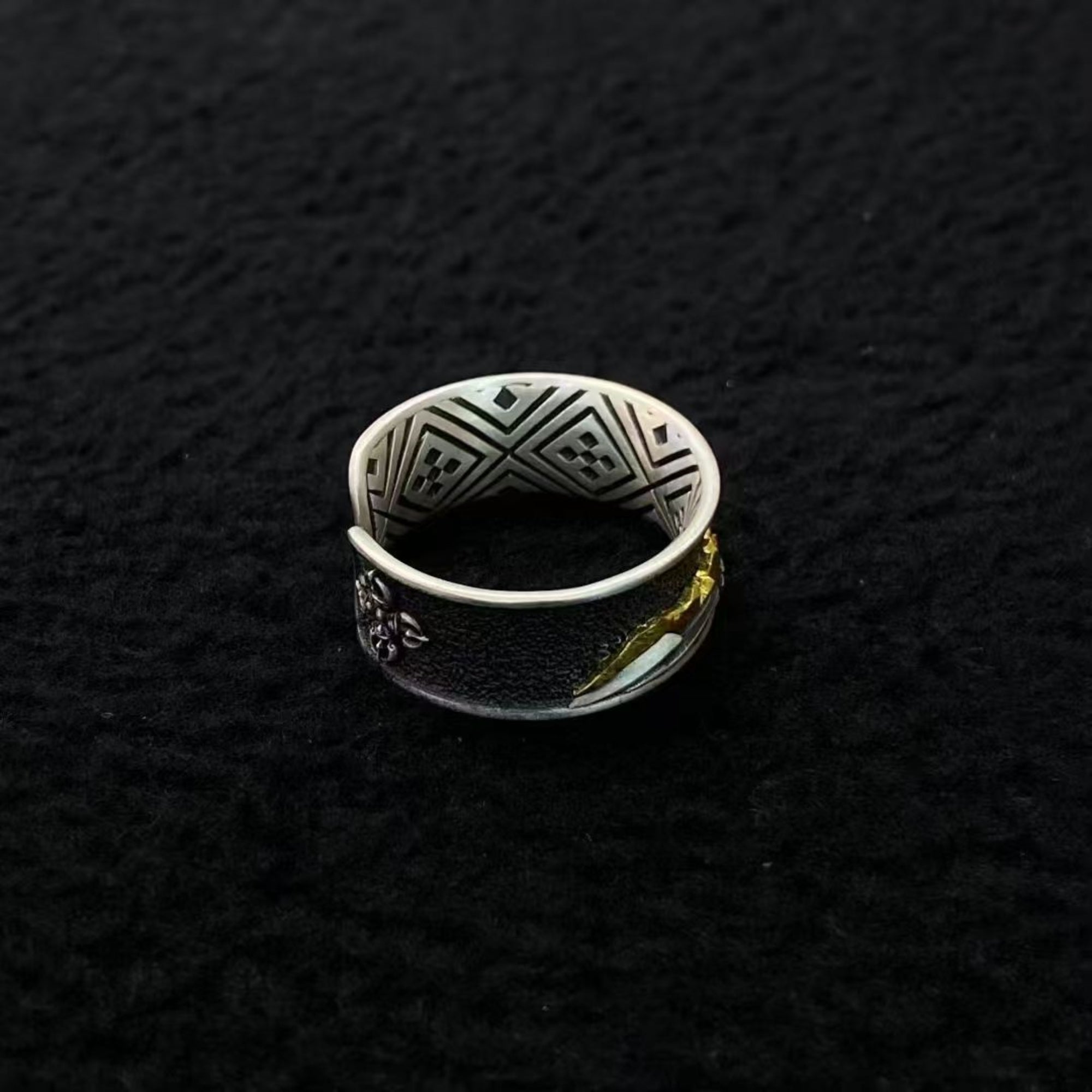 Tibetan Snow Mountain Sterling Silver Adjustable Ring