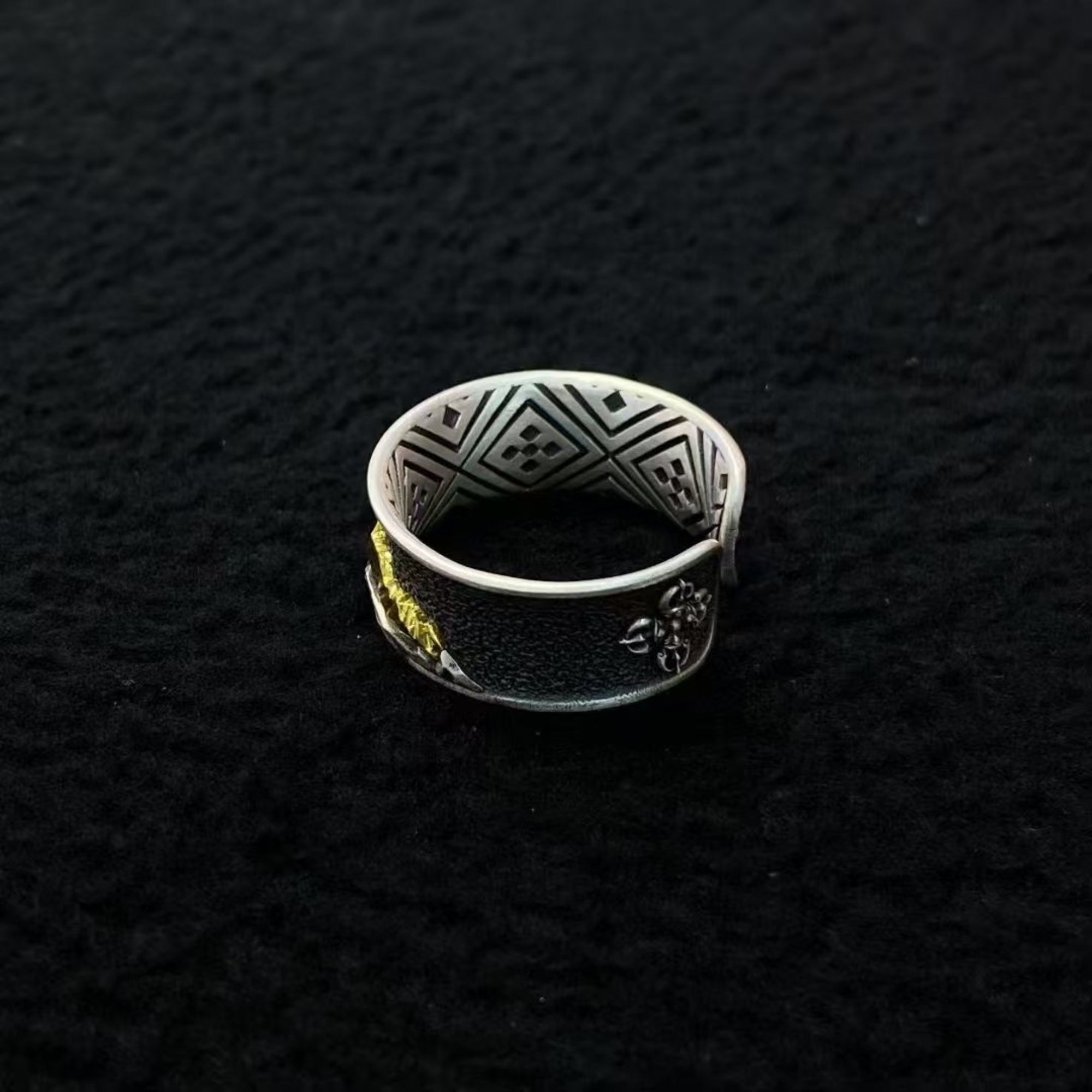 Tibetan Snow Mountain Sterling Silver Adjustable Ring