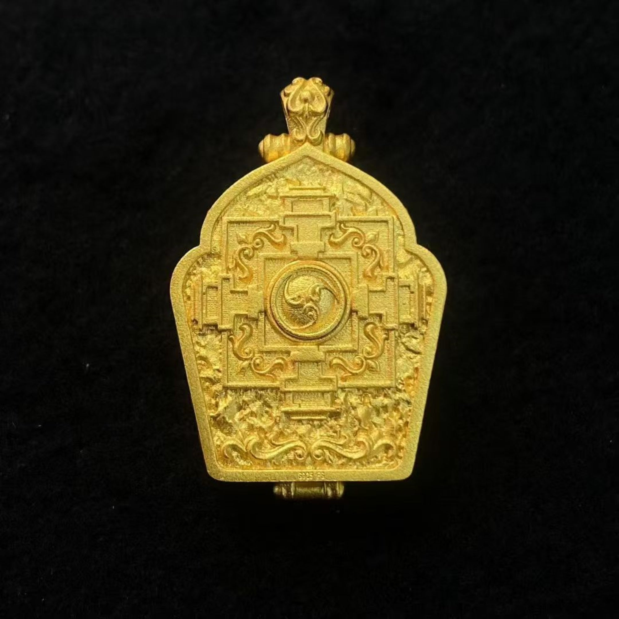Tibetan Sterling Silver Avalokiteshvara Gawu Box Pendant