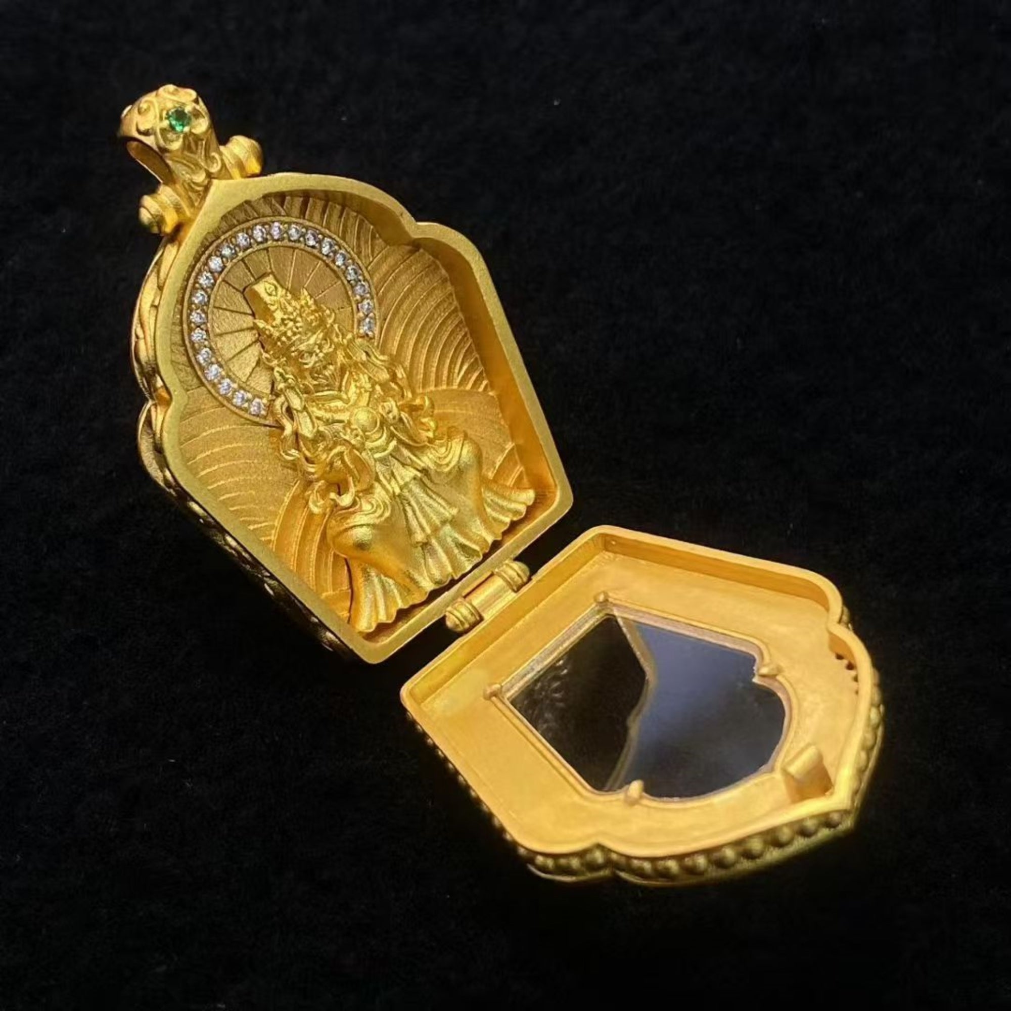 Tibetan Sterling Silver Zakiram Gawu Box Pendant