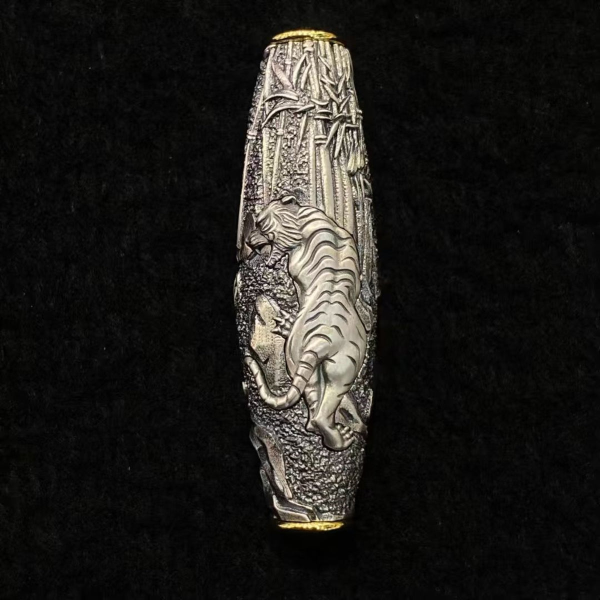 Tibetan Tiger Silver Amulet Necklace