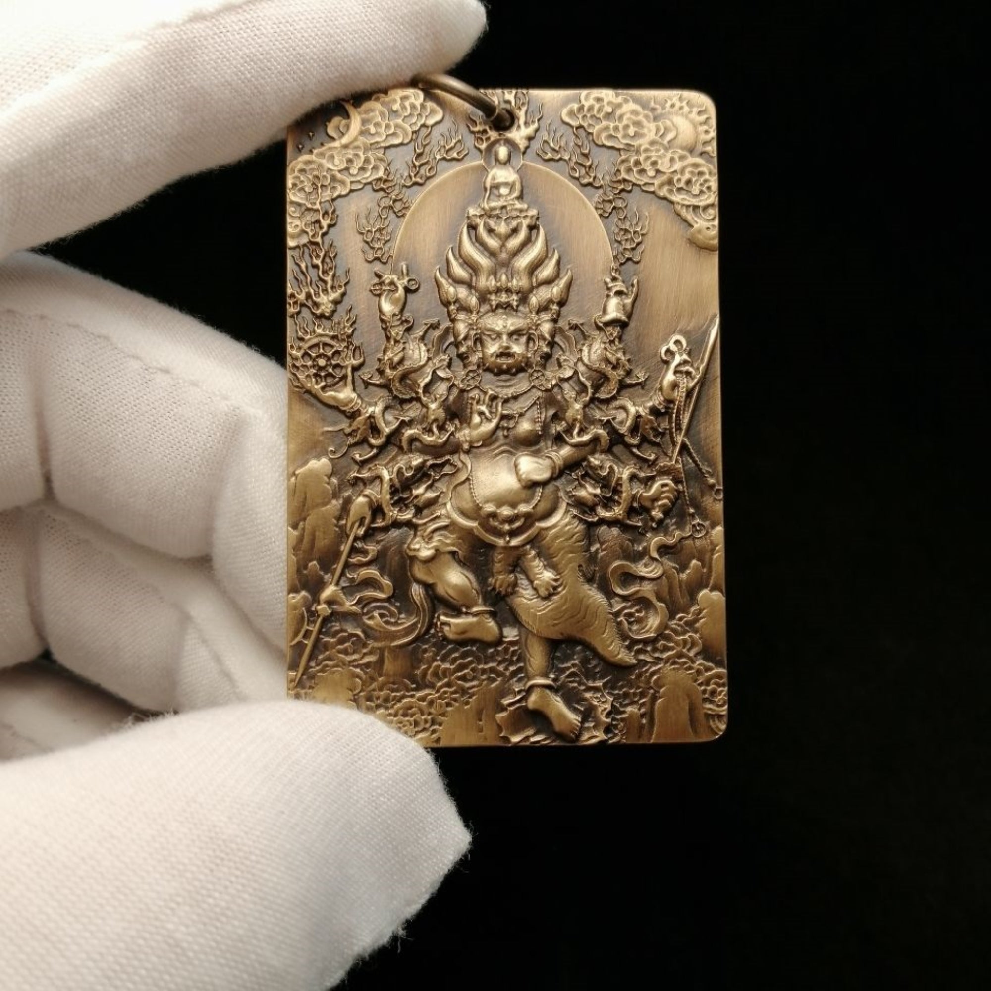 Tibetan Vajrakilaya Brass Pendant Necklace