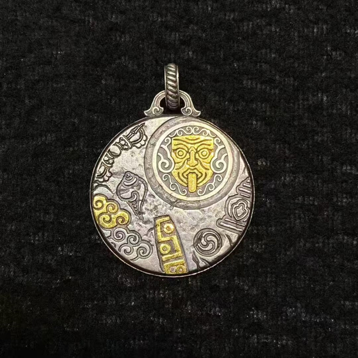 Tibetan Zakiram (Wealth Goddess) Sterling Silver Talisman Necklace