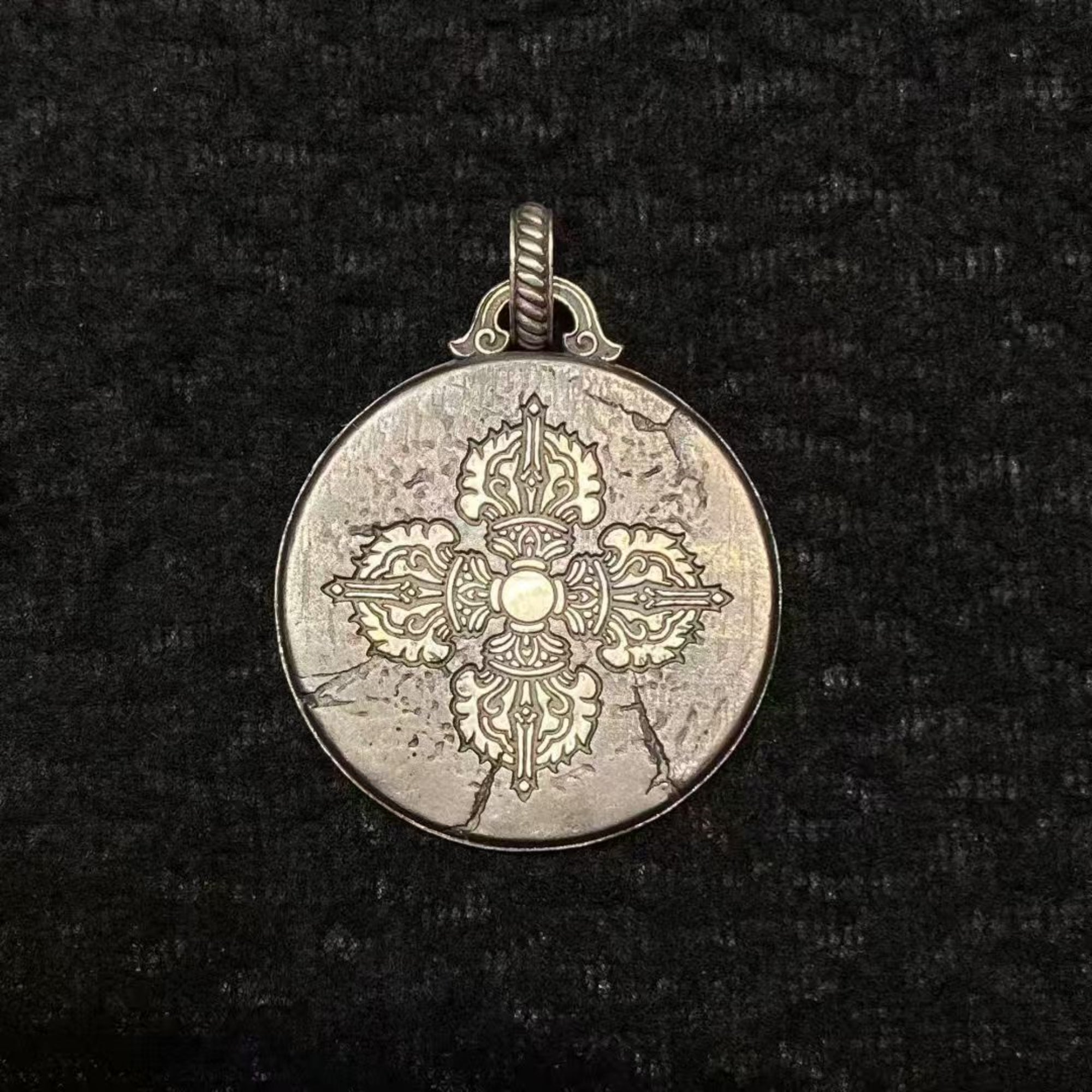Tibetan Zakiram (Wealth Goddess) Sterling Silver Talisman Necklace