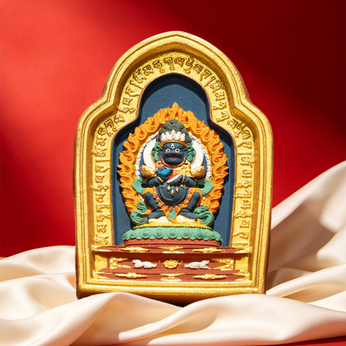 Traditional Hand-Painted Mahakala Tsa Tsa
