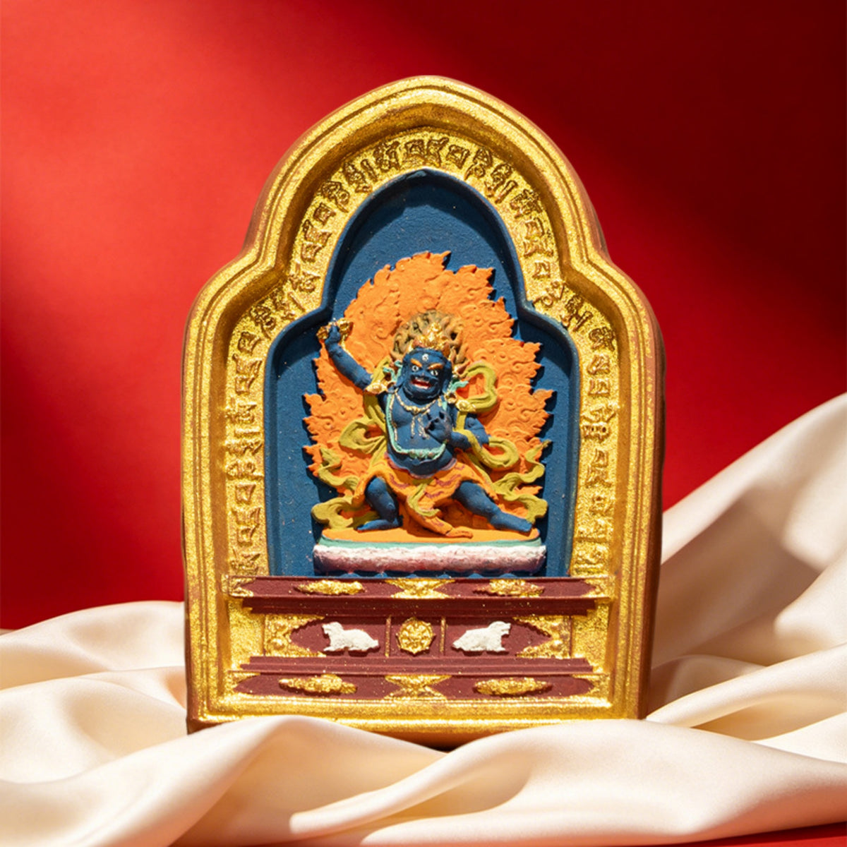 Traditional Hand-Painted Tibetan Vajrapani Bodhisattva Tsa Tsa