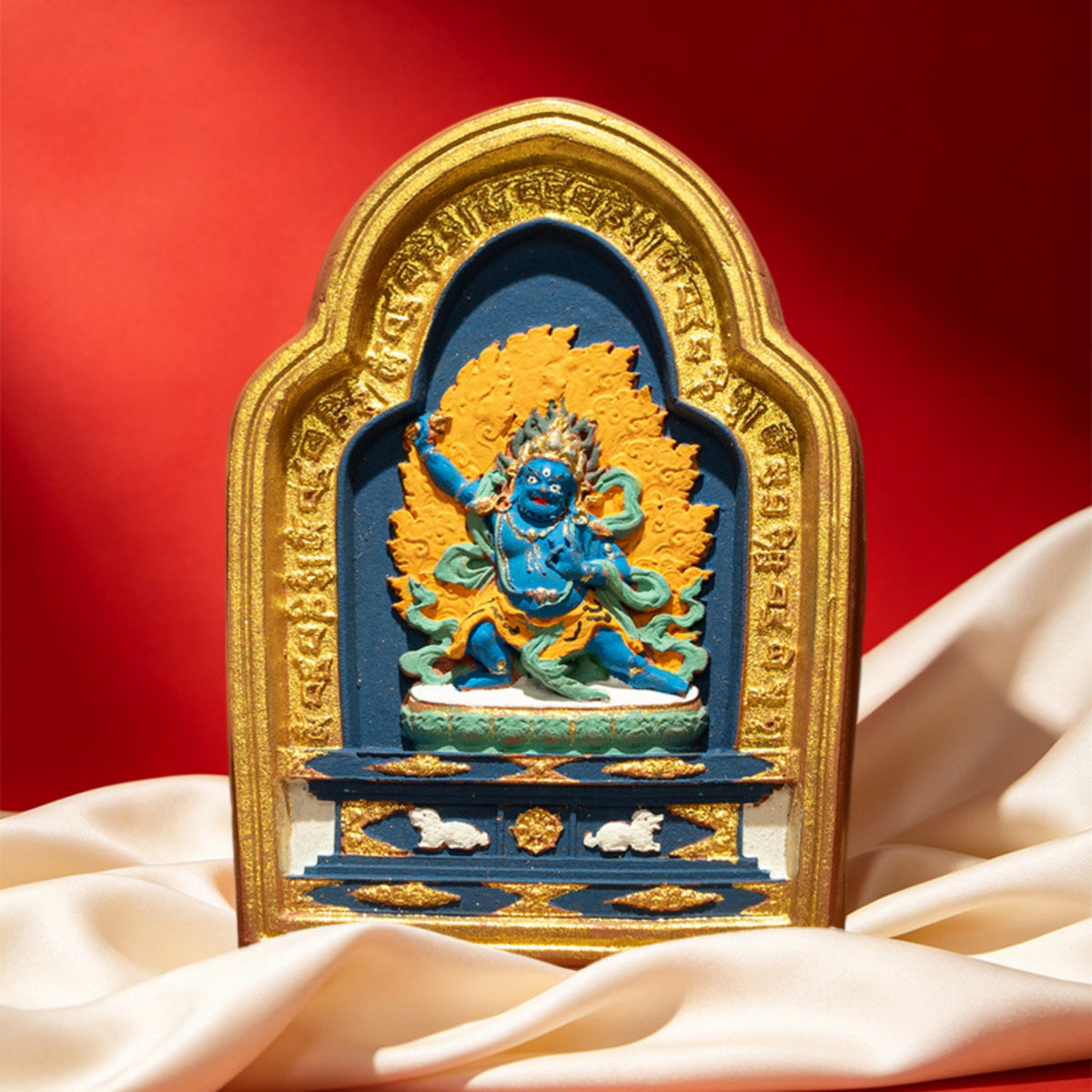 Traditional Hand-Painted Tibetan Vajrapani Bodhisattva Tsa Tsa