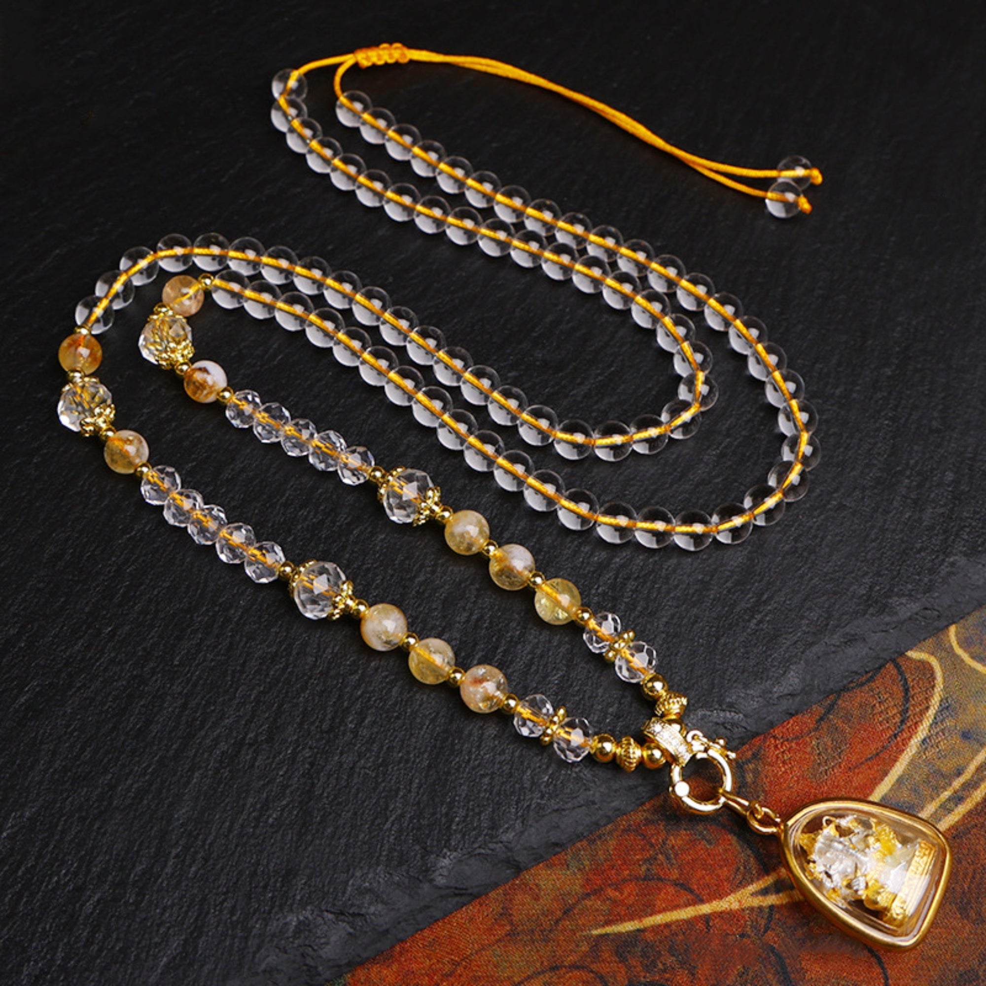 White Crystal & Yellow Crystal Thangka Pendant Replacement Chain