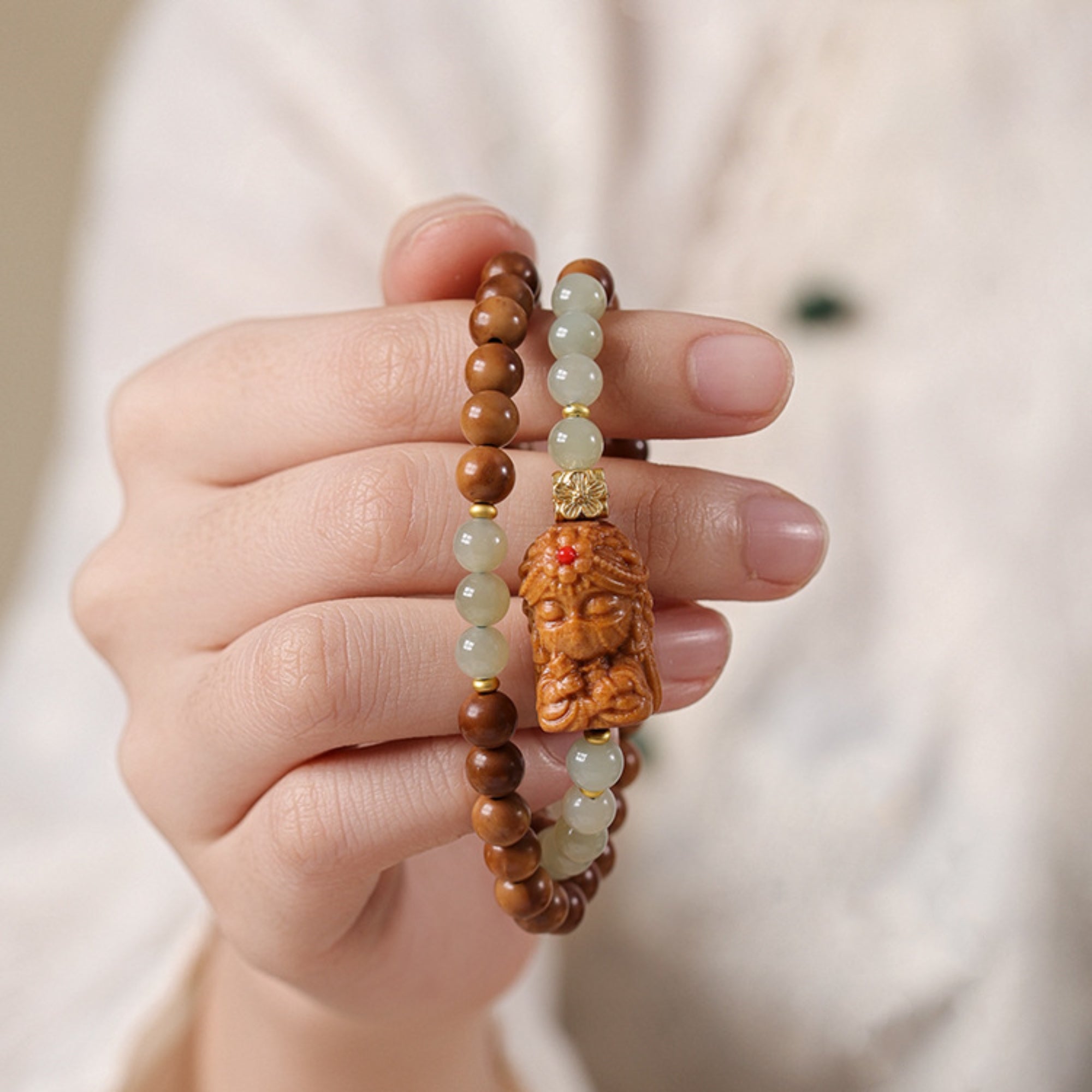 Zen Harmony Hetian Jade & Bodhi Mala Bracelet