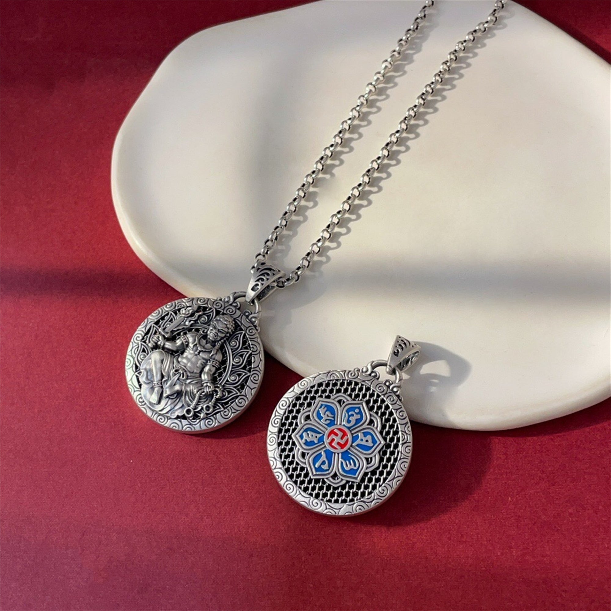 Six-Syllable Mantra Guardian Buddha Amulet Necklace