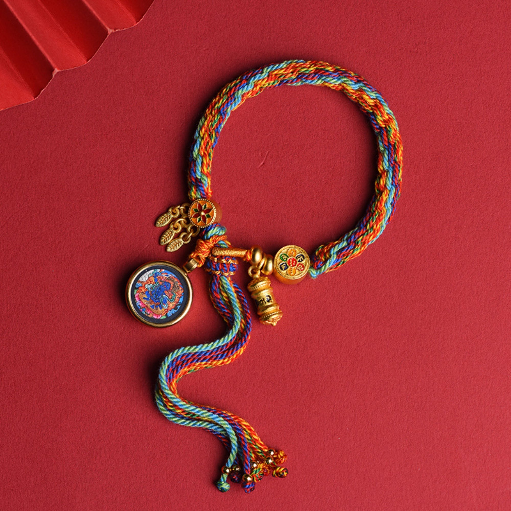 Tibetan Handwoven Thangka Protector Buddha Cotton Bracelet