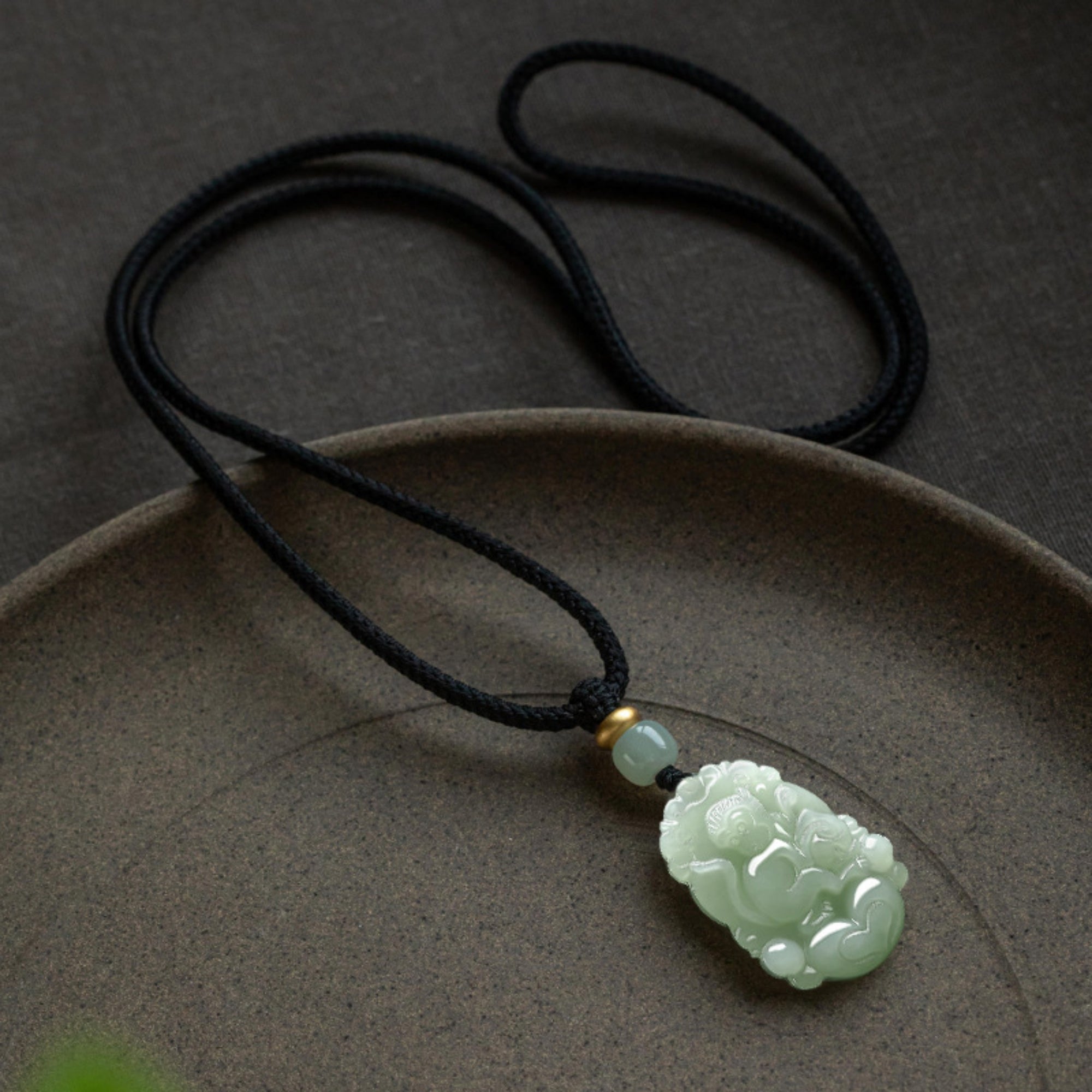 Natural Jade Zodiac Lucky Charm Necklace