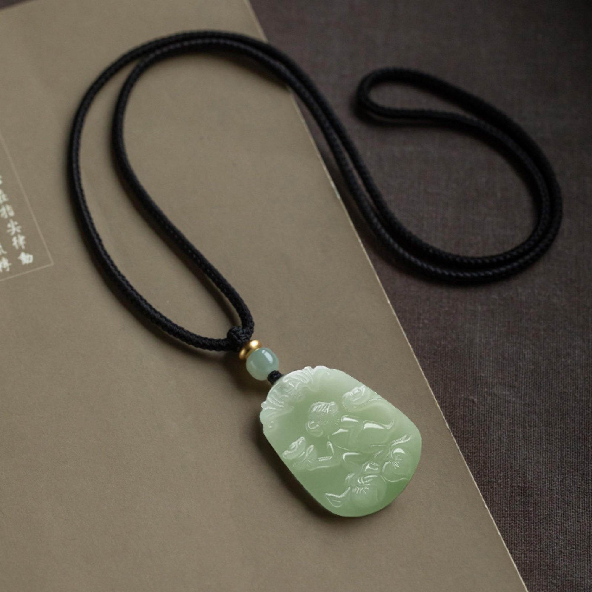 Natural Jade Zodiac Lucky Charm Necklace