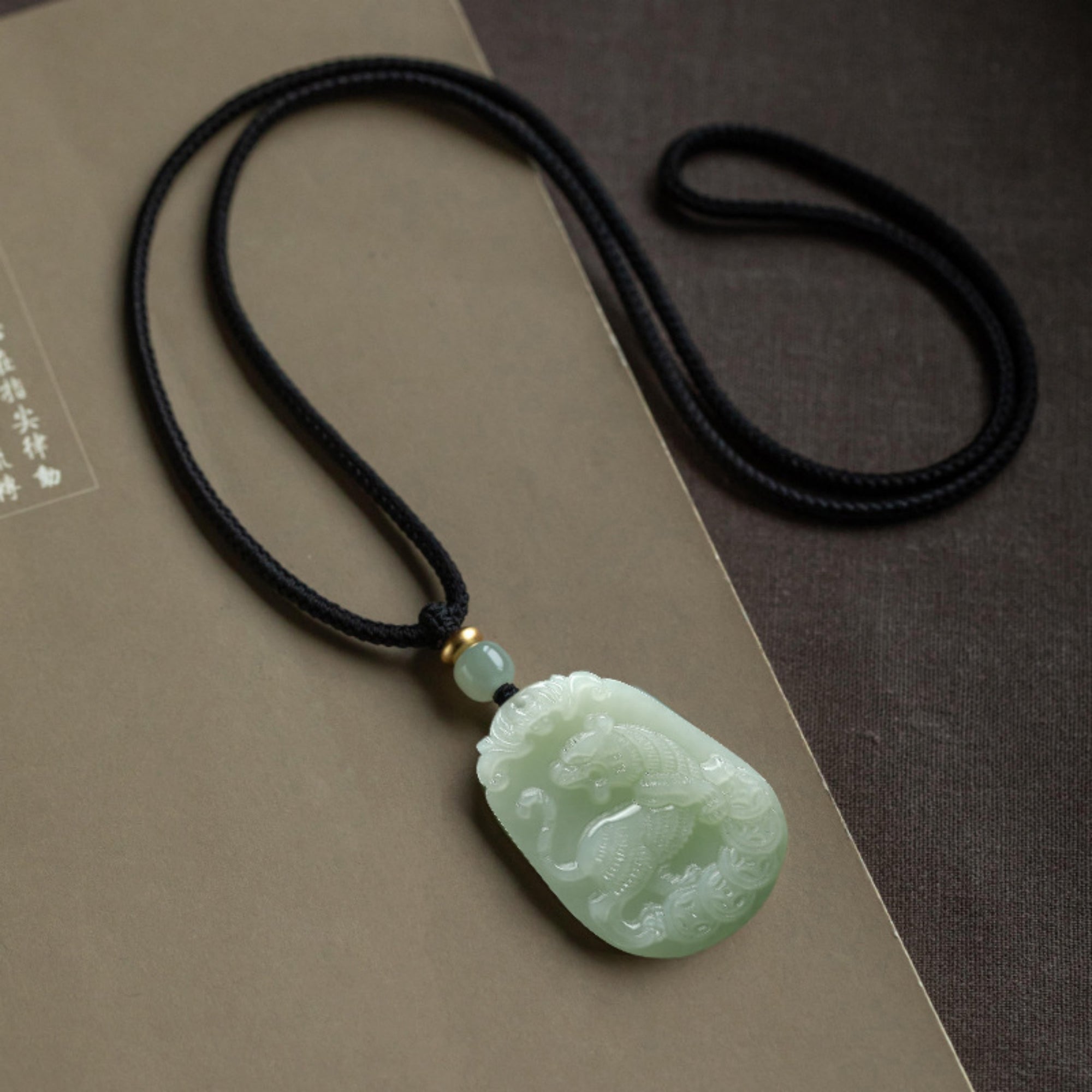 Natural Jade Zodiac Lucky Charm Necklace