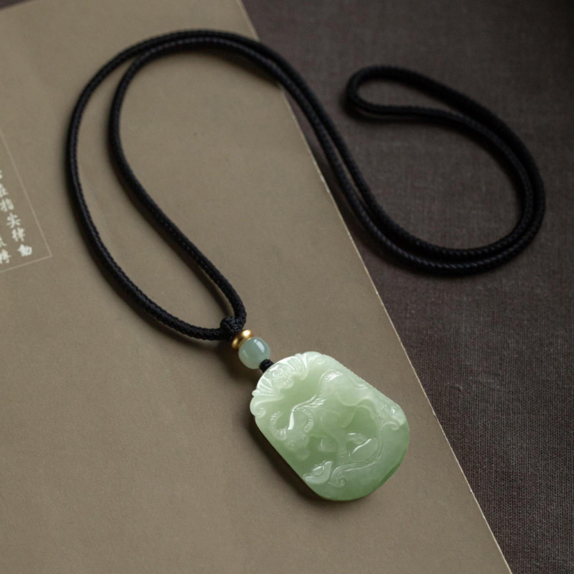 Natural Jade Zodiac Lucky Charm Necklace