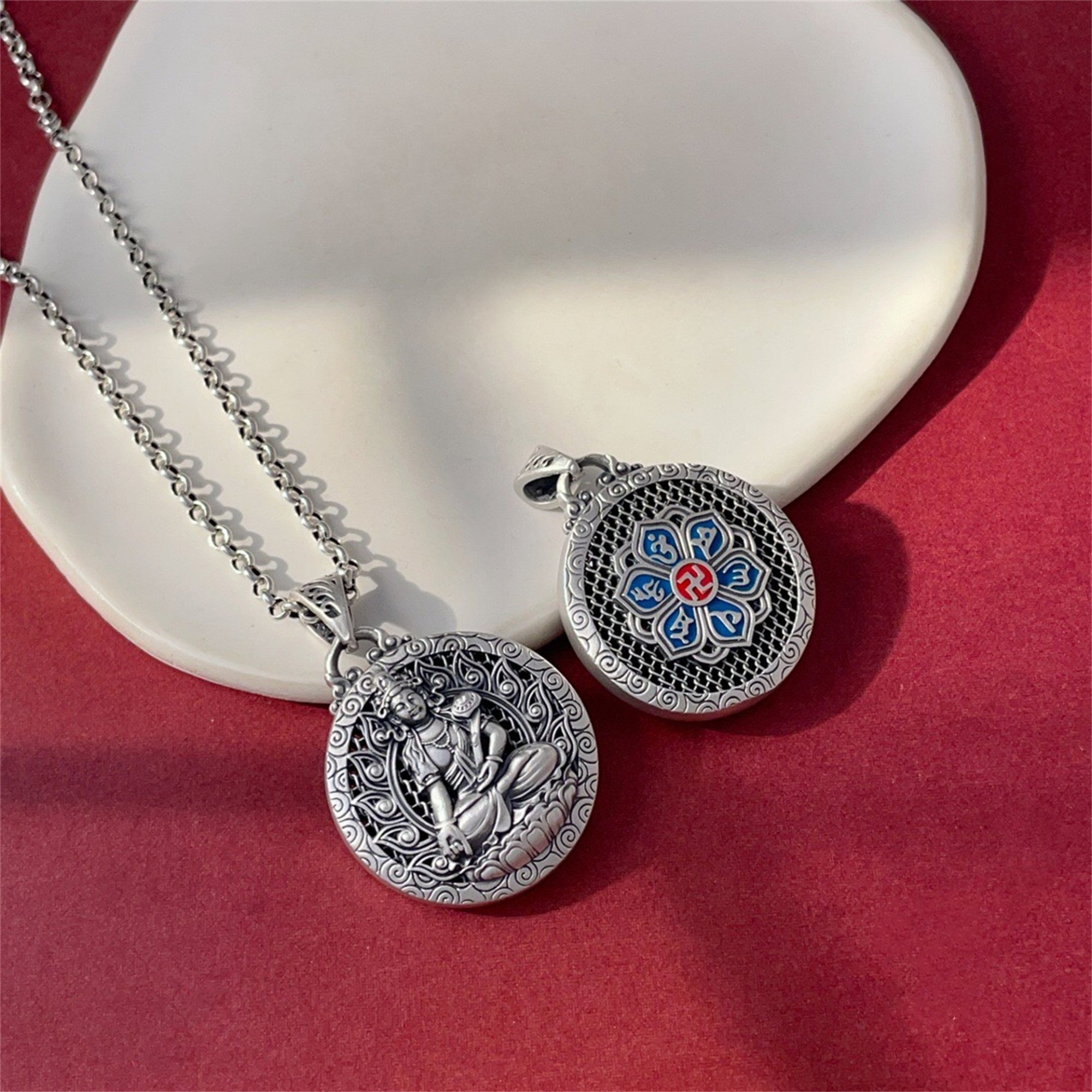 Six-Syllable Mantra Guardian Buddha Amulet Necklace