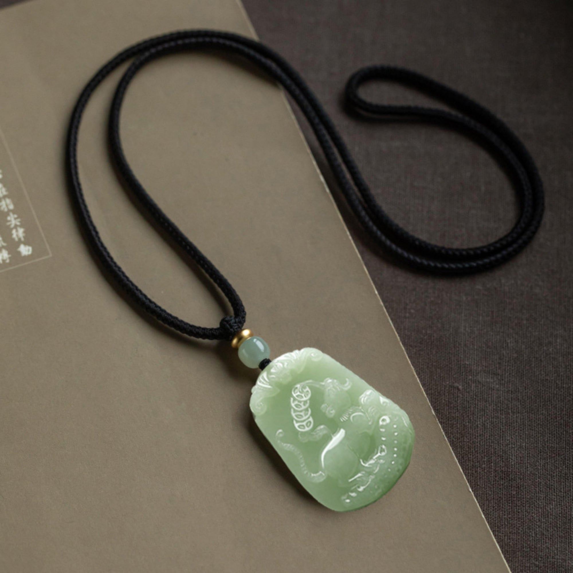 Natural Jade Zodiac Lucky Charm Necklace