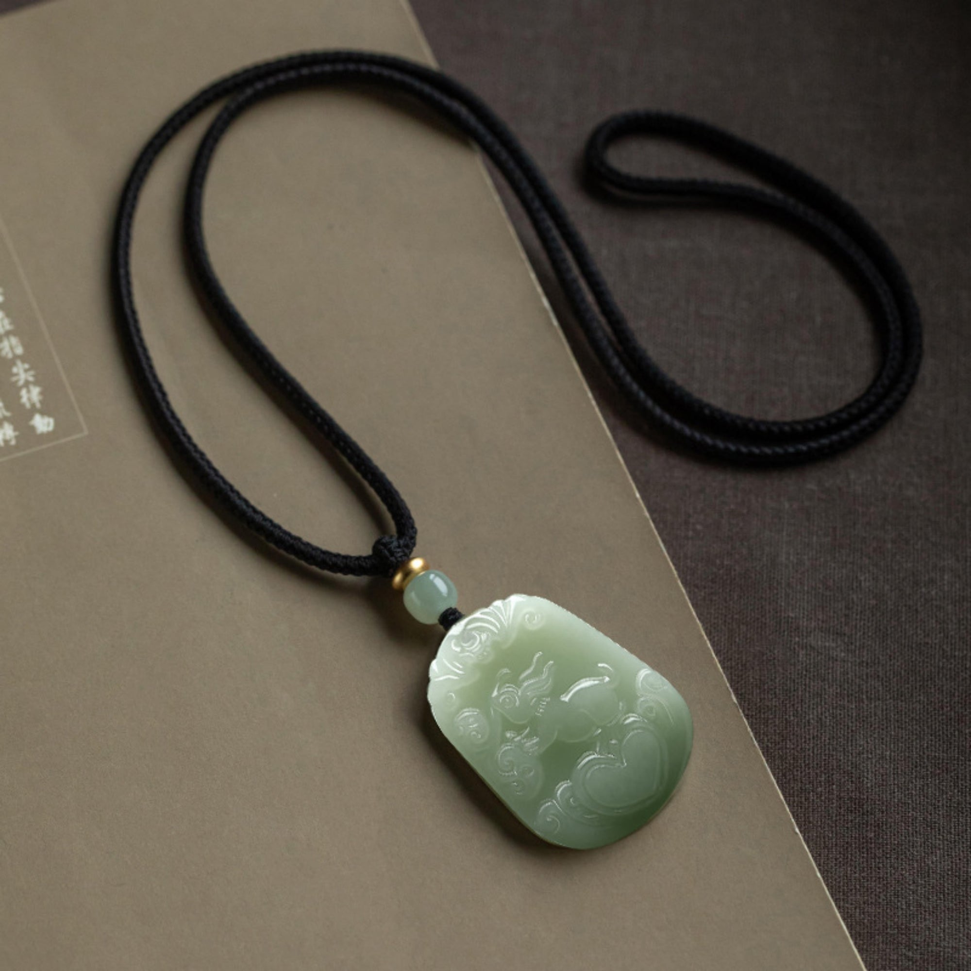 Natural Jade Zodiac Lucky Charm Necklace