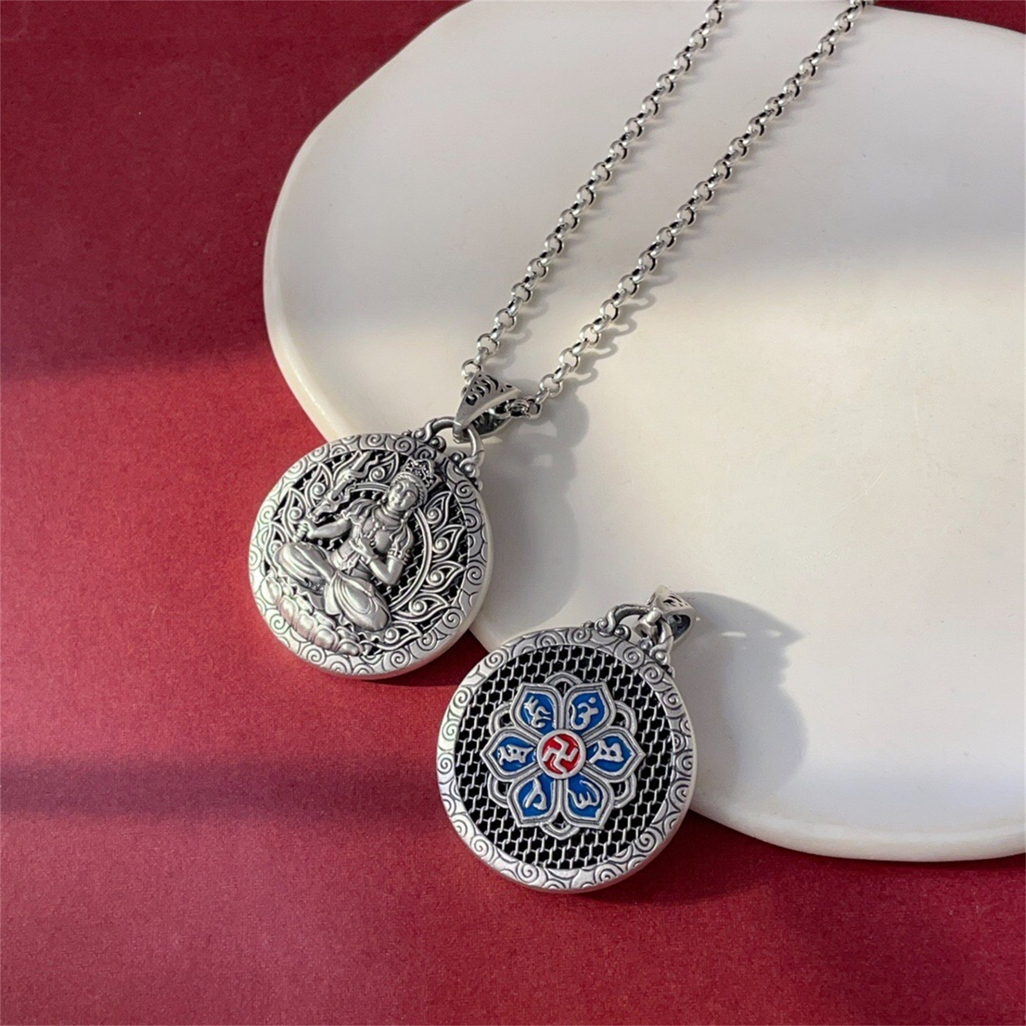 Six-Syllable Mantra Guardian Buddha Amulet Necklace