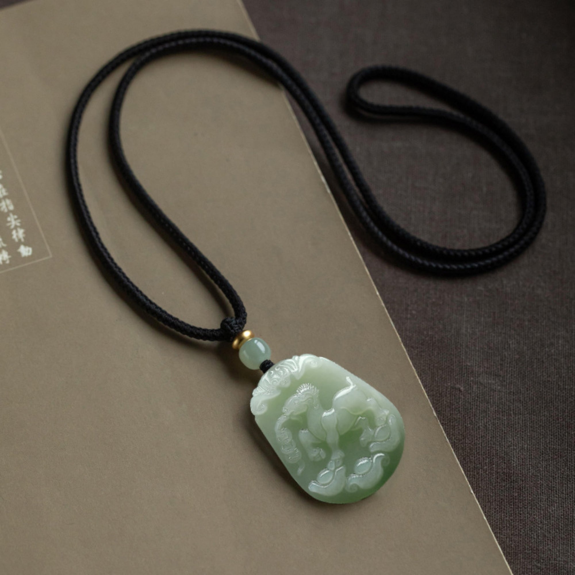 Natural Jade Zodiac Lucky Charm Necklace