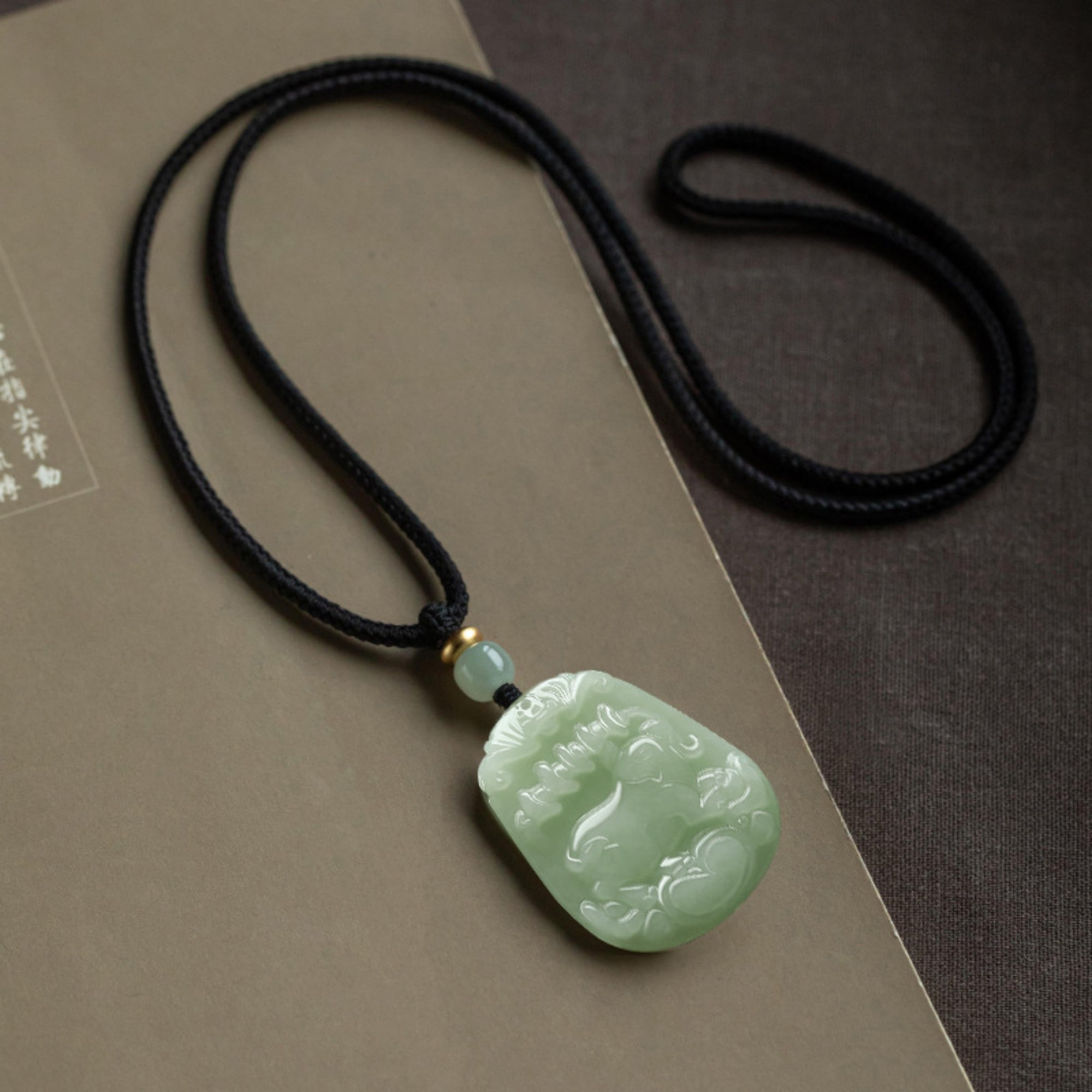 Natural Jade Zodiac Lucky Charm Necklace