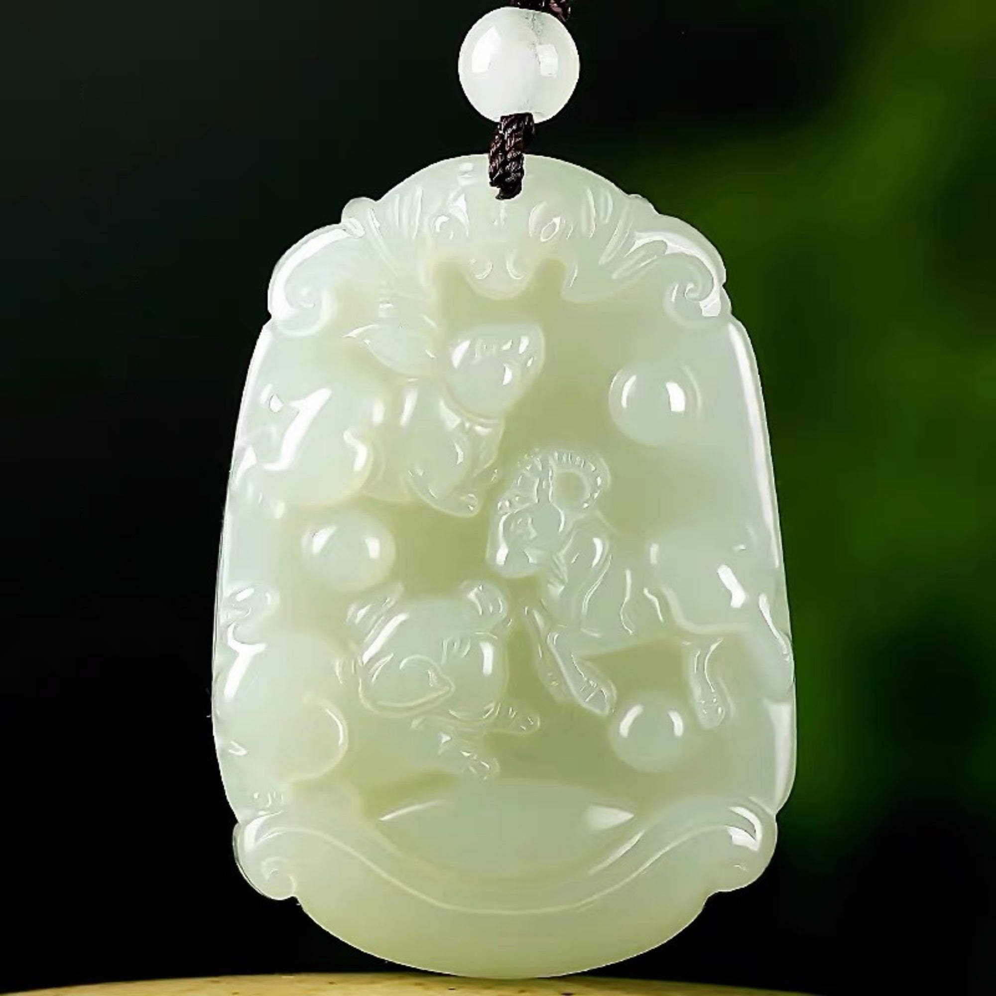 Natural Jade Zodiac Trine Lucky Charm Necklace